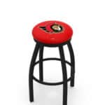 Ottawa Senators 36-Inch Swivel Backless Extra Tall Bar Stool w/ Black Wrinkle Finish, Single-Ring Base, 2-Inch Black Wrinkle Ring, 2.5-Inch Cushion Seat 3 Ottawa Senators 36-Inch Swivel Backless Extra Tall Bar Stool w/ Black Wrinkle Finish, Single-Ring Base, 2-Inch Black Wrinkle Ring, 2.5-Inch Cushion Seat