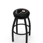 Philadelphia Flyers 36-Inch Swivel Backless Extra Tall Bar Stool w/ Black Wrinkle Finish, Single-Ring Base, 2-Inch Black Wrinkle Ring, 2.5-Inch Cushion Seat 3 Philadelphia Flyers 36-Inch Swivel Backless Extra Tall Bar Stool w/ Black Wrinkle Finish, Single-Ring Base, 2-Inch Black Wrinkle Ring, 2.5-Inch Cushion Seat