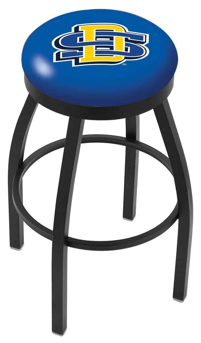 South Dakota State University 36-Inch Swivel Backless Extra Tall Bar Stool w/ Black Wrinkle Finish, Single-Ring Base, 2-Inch Black Wrinkle Ring, 2.5-Inch Cushion Seat 1 South Dakota State University 36-Inch Swivel Backless Extra Tall Bar Stool w/ Black Wrinkle Finish, Single-Ring Base, 2-Inch Black Wrinkle Ring, 2.5-Inch Cushion Seat