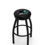 San Jose Sharks 36-Inch Swivel Backless Extra Tall Bar Stool w/ Black Wrinkle Finish, Single-Ring Base, 2-Inch Black Wrinkle Ring, 2.5-Inch Cushion Seat 3 San Jose Sharks 36-Inch Swivel Backless Extra Tall Bar Stool w/ Black Wrinkle Finish, Single-Ring Base, 2-Inch Black Wrinkle Ring, 2.5-Inch Cushion Seat