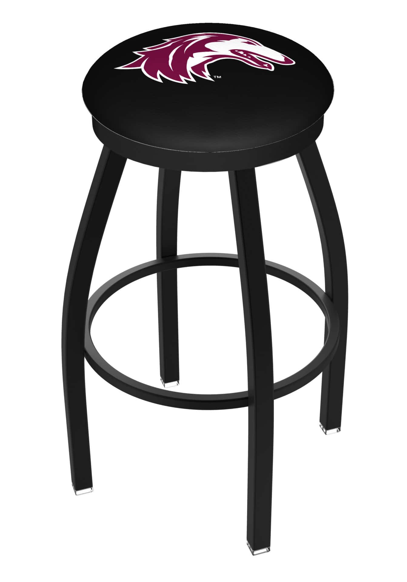 Southern Illinois University 36-Inch Swivel Backless Extra Tall Bar Stool w/ Black Wrinkle Finish, Single-Ring Base, 2-Inch Black Wrinkle Ring, 2.5-Inch Cushion Seat 1 Southern Illinois University 36-Inch Swivel Backless Extra Tall Bar Stool w/ Black Wrinkle Finish, Single-Ring Base, 2-Inch Black Wrinkle Ring, 2.5-Inch Cushion Seat
