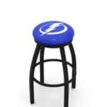 Tampa Bay Lightning 36-Inch Swivel Backless Extra Tall Bar Stool w/ Black Wrinkle Finish, Single-Ring Base, 2-Inch Black Wrinkle Ring, 2.5-Inch Cushion Seat 3 Tampa Bay Lightning 36-Inch Swivel Backless Extra Tall Bar Stool w/ Black Wrinkle Finish, Single-Ring Base, 2-Inch Black Wrinkle Ring, 2.5-Inch Cushion Seat