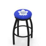 Toronto Maple Leafs 36-Inch Swivel Backless Extra Tall Bar Stool w/ Black Wrinkle Finish, Single-Ring Base, 2-Inch Black Wrinkle Ring, 2.5-Inch Cushion Seat 3 Toronto Maple Leafs 36-Inch Swivel Backless Extra Tall Bar Stool w/ Black Wrinkle Finish, Single-Ring Base, 2-Inch Black Wrinkle Ring, 2.5-Inch Cushion Seat