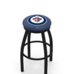 Winnipeg Jets 25-Inch Swivel Backless Counter Stool w/ Black Wrinkle Finish, Single-Ring Base, 2-Inch Black Wrinkle Ring, 2.5-Inch Cushion Seat 3 Winnipeg Jets 25-Inch Swivel Backless Counter Stool w/ Black Wrinkle Finish, Single-Ring Base, 2-Inch Black Wrinkle Ring, 2.5-Inch Cushion Seat
