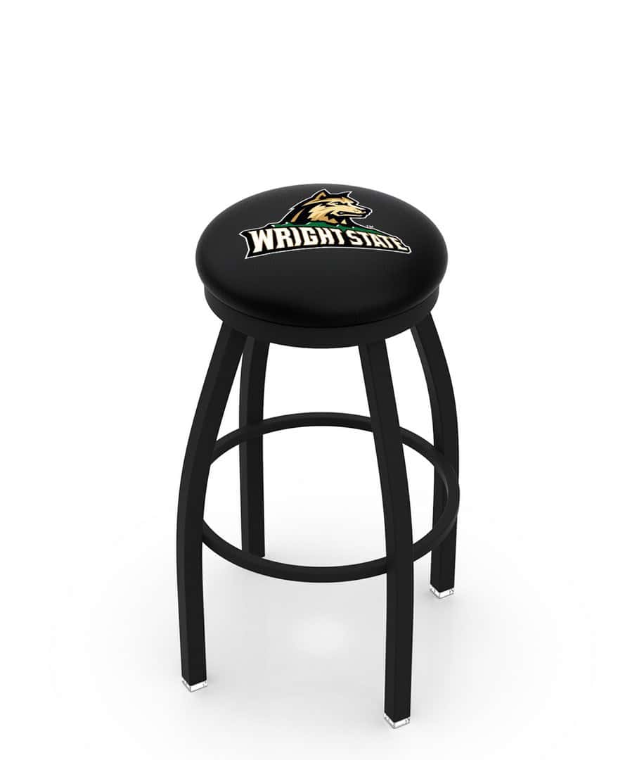 Wright State University 25-Inch Swivel Backless Counter Stool w/ Black Wrinkle Finish, Single-Ring Base, 2-Inch Black Wrinkle Ring, 2.5-Inch Cushion Seat 1 Wright State University 25-Inch Swivel Backless Counter Stool w/ Black Wrinkle Finish, Single-Ring Base, 2-Inch Black Wrinkle Ring, 2.5-Inch Cushion Seat