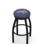 Washington Capitals 36-Inch Swivel Backless Extra Tall Bar Stool w/ Black Wrinkle Finish, Single-Ring Base, 2-Inch Black Wrinkle Ring, 2.5-Inch Cushion Seat