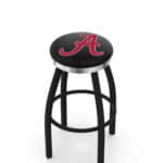University of Alabama 36-Inch Swivel Backless Extra Tall Bar Stool w/ Black Wrinkle Finish, Single-Ring Base, 2-Inch Chrome Ring, 2.5-Inch Cushion Seat ("A" Logo) 3 University of Alabama 36-Inch Swivel Backless Extra Tall Bar Stool w/ Black Wrinkle Finish, Single-Ring Base, 2-Inch Chrome Ring, 2.5-Inch Cushion Seat ("A" Logo)
