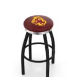 Arizona State University 25-Inch Swivel Backless Counter Stool w/ Black Wrinkle Finish, Single-Ring Base, 2-Inch Chrome Ring, 2.5-Inch Cushion Seat (Sparky Logo) 3 Arizona State University 25-Inch Swivel Backless Counter Stool w/ Black Wrinkle Finish, Single-Ring Base, 2-Inch Chrome Ring, 2.5-Inch Cushion Seat (Sparky Logo)