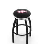 University of Arkansas 36-Inch Swivel Backless Extra Tall Bar Stool w/ Black Wrinkle Finish, Single-Ring Base, 2-Inch Chrome Ring, 2.5-Inch Cushion Seat 3 University of Arkansas 36-Inch Swivel Backless Extra Tall Bar Stool w/ Black Wrinkle Finish, Single-Ring Base, 2-Inch Chrome Ring, 2.5-Inch Cushion Seat