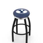 Brigham Young University 25-Inch Swivel Backless Counter Stool w/ Black Wrinkle Finish, Single-Ring Base, 2-Inch Chrome Ring, 2.5-Inch Cushion Seat 3 Brigham Young University 25-Inch Swivel Backless Counter Stool w/ Black Wrinkle Finish, Single-Ring Base, 2-Inch Chrome Ring, 2.5-Inch Cushion Seat