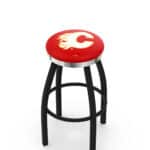 Calgary Flames 36-Inch Swivel Backless Extra Tall Bar Stool w/ Black Wrinkle Finish, Single-Ring Base, 2-Inch Chrome Ring, 2.5-Inch Cushion Seat 3 Calgary Flames 36-Inch Swivel Backless Extra Tall Bar Stool w/ Black Wrinkle Finish, Single-Ring Base, 2-Inch Chrome Ring, 2.5-Inch Cushion Seat