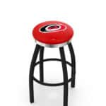 Carolina Hurricanes 36-Inch Swivel Backless Extra Tall Bar Stool w/ Black Wrinkle Finish, Single-Ring Base, 2-Inch Chrome Ring, 2.5-Inch Cushion Seat 3 Carolina Hurricanes 36-Inch Swivel Backless Extra Tall Bar Stool w/ Black Wrinkle Finish, Single-Ring Base, 2-Inch Chrome Ring, 2.5-Inch Cushion Seat