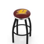 Central Michigan University 30-Inch Swivel Backless Bar Stool w/ Black Wrinkle Finish, Single-Ring Base, 2-Inch Chrome Ring, 2.5-Inch Cushion Seat 3 Central Michigan University 30-Inch Swivel Backless Bar Stool w/ Black Wrinkle Finish, Single-Ring Base, 2-Inch Chrome Ring, 2.5-Inch Cushion Seat