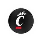 University of Cincinnati 36-Inch Swivel Backless Extra Tall Bar Stool w/ Black Wrinkle Finish, Single-Ring Base, 2-Inch Chrome Ring, 2.5-Inch Cushion Seat