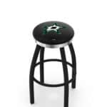 Dallas Stars 36-Inch Swivel Backless Extra Tall Bar Stool w/ Black Wrinkle Finish, Single-Ring Base, 2-Inch Chrome Ring, 2.5-Inch Cushion Seat 3 Dallas Stars 36-Inch Swivel Backless Extra Tall Bar Stool w/ Black Wrinkle Finish, Single-Ring Base, 2-Inch Chrome Ring, 2.5-Inch Cushion Seat