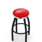 Detroit Red Wings 36-Inch Swivel Backless Extra Tall Bar Stool w/ Black Wrinkle Finish, Single-Ring Base, 2-Inch Chrome Ring, 2.5-Inch Cushion Seat 3 Detroit Red Wings 36-Inch Swivel Backless Extra Tall Bar Stool w/ Black Wrinkle Finish, Single-Ring Base, 2-Inch Chrome Ring, 2.5-Inch Cushion Seat