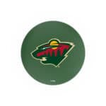 Minnesota Wild 36-Inch Swivel Backless Extra Tall Bar Stool w/ Black Wrinkle Finish, Single-Ring Base, 2-Inch Chrome Ring, 2.5-Inch Cushion Seat