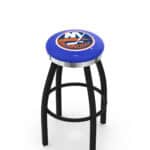 New York Islanders 36-Inch Swivel Backless Extra Tall Bar Stool w/ Black Wrinkle Finish, Single-Ring Base, 2-Inch Chrome Ring, 2.5-Inch Cushion Seat 3 New York Islanders 36-Inch Swivel Backless Extra Tall Bar Stool w/ Black Wrinkle Finish, Single-Ring Base, 2-Inch Chrome Ring, 2.5-Inch Cushion Seat