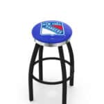 New York Rangers 36-Inch Swivel Backless Extra Tall Bar Stool w/ Black Wrinkle Finish, Single-Ring Base, 2-Inch Chrome Ring, 2.5-Inch Cushion Seat 3 New York Rangers 36-Inch Swivel Backless Extra Tall Bar Stool w/ Black Wrinkle Finish, Single-Ring Base, 2-Inch Chrome Ring, 2.5-Inch Cushion Seat