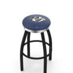 Nashville Predators 36-Inch Swivel Backless Extra Tall Bar Stool w/ Black Wrinkle Finish, Single-Ring Base, 2-Inch Chrome Ring, 2.5-Inch Cushion Seat 3 Nashville Predators 36-Inch Swivel Backless Extra Tall Bar Stool w/ Black Wrinkle Finish, Single-Ring Base, 2-Inch Chrome Ring, 2.5-Inch Cushion Seat