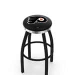 Philadelphia Flyers 36-Inch Swivel Backless Extra Tall Bar Stool w/ Black Wrinkle Finish, Single-Ring Base, 2-Inch Chrome Ring, 2.5-Inch Cushion Seat 3 Philadelphia Flyers 36-Inch Swivel Backless Extra Tall Bar Stool w/ Black Wrinkle Finish, Single-Ring Base, 2-Inch Chrome Ring, 2.5-Inch Cushion Seat