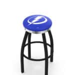 Tampa Bay Lightning 36-Inch Swivel Backless Extra Tall Bar Stool w/ Black Wrinkle Finish, Single-Ring Base, 2-Inch Chrome Ring, 2.5-Inch Cushion Seat 3 Tampa Bay Lightning 36-Inch Swivel Backless Extra Tall Bar Stool w/ Black Wrinkle Finish, Single-Ring Base, 2-Inch Chrome Ring, 2.5-Inch Cushion Seat