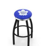 Toronto Maple Leafs 36-Inch Swivel Backless Extra Tall Bar Stool w/ Black Wrinkle Finish, Single-Ring Base, 2-Inch Chrome Ring, 2.5-Inch Cushion Seat 3 Toronto Maple Leafs 36-Inch Swivel Backless Extra Tall Bar Stool w/ Black Wrinkle Finish, Single-Ring Base, 2-Inch Chrome Ring, 2.5-Inch Cushion Seat