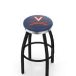 University of Virginia 25-Inch Swivel Backless Counter Stool w/ Black Wrinkle Finish, Single-Ring Base, 2-Inch Chrome Ring, 2.5-Inch Cushion Seat 3 University of Virginia 25-Inch Swivel Backless Counter Stool w/ Black Wrinkle Finish, Single-Ring Base, 2-Inch Chrome Ring, 2.5-Inch Cushion Seat