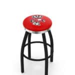 University of Wisconsin 30-Inch Swivel Backless Bar Stool w/ Black Wrinkle Finish, Single-Ring Base, 2-Inch Chrome Ring, 2.5-Inch Cushion Seat (Badger Logo) 3 University of Wisconsin 30-Inch Swivel Backless Bar Stool w/ Black Wrinkle Finish, Single-Ring Base, 2-Inch Chrome Ring, 2.5-Inch Cushion Seat (Badger Logo)
