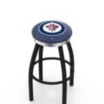 Winnipeg Jets 25-Inch Swivel Backless Counter Stool w/ Black Wrinkle Finish, Single-Ring Base, 2-Inch Chrome Ring, 2.5-Inch Cushion Seat 3 Winnipeg Jets 25-Inch Swivel Backless Counter Stool w/ Black Wrinkle Finish, Single-Ring Base, 2-Inch Chrome Ring, 2.5-Inch Cushion Seat