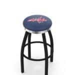 Washington Capitals 25-Inch Swivel Backless Counter Stool w/ Black Wrinkle Finish, Single-Ring Base, 2-Inch Chrome Ring, 2.5-Inch Cushion Seat 3 Washington Capitals 25-Inch Swivel Backless Counter Stool w/ Black Wrinkle Finish, Single-Ring Base, 2-Inch Chrome Ring, 2.5-Inch Cushion Seat