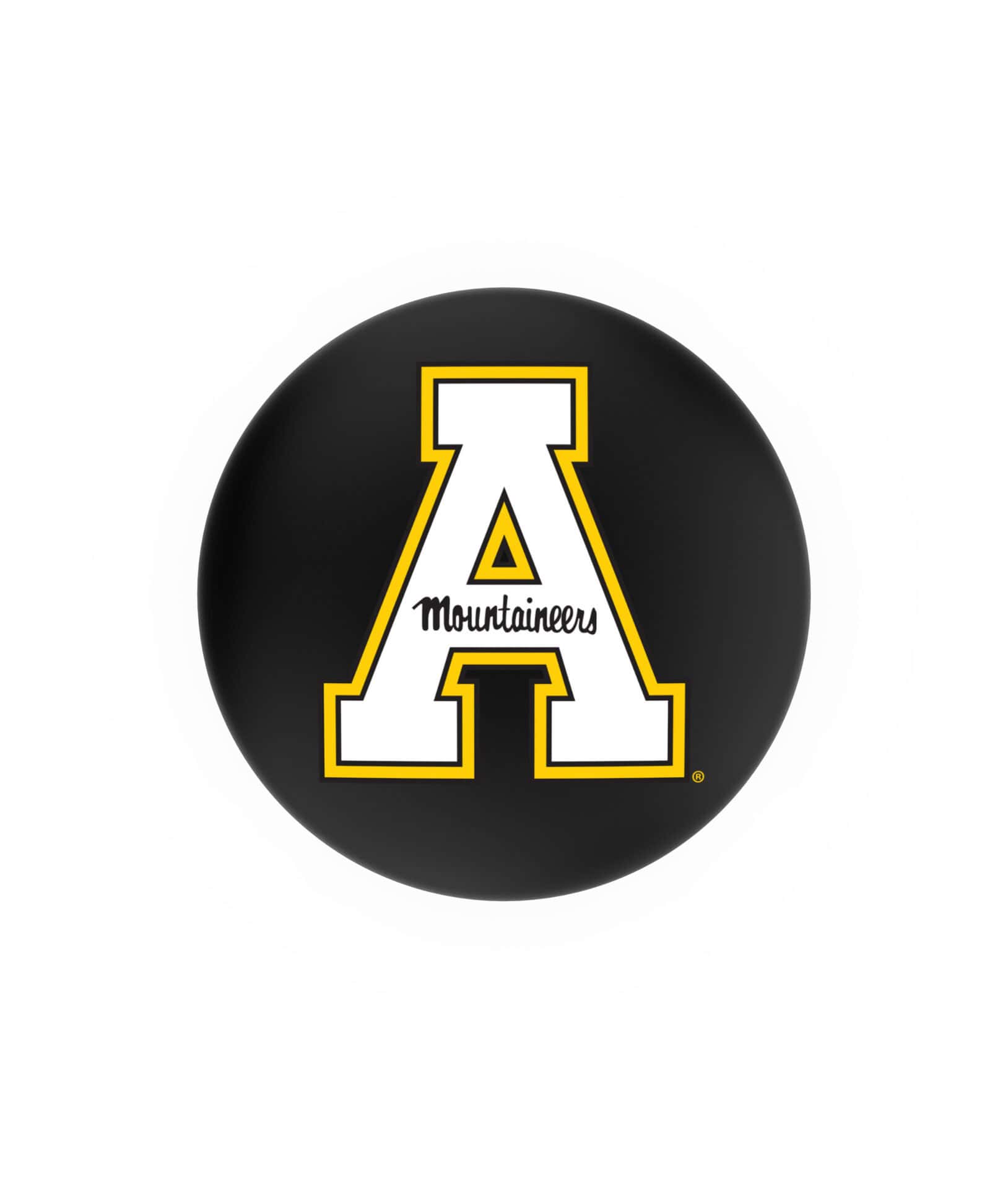 Appalachian State University 25-Inch Swivel Backless Counter Stool w/ Black Wrinkle Finish, Single-Ring Base, 2.75-Inch Chrome Ribbed Ring, 2.5-Inch Cushion Seat 2 Appalachian State University 25-Inch Swivel Backless Counter Stool w/ Black Wrinkle Finish, Single-Ring Base, 2.75-Inch Chrome Ribbed Ring, 2.5-Inch Cushion Seat - Image 2