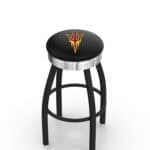 Arizona State University 25-Inch Swivel Backless Counter Stool w/ Black Wrinkle Finish, Single-Ring Base, 2.75-Inch Chrome Ribbed Ring, 2.5-Inch Cushion Seat (Pitchfork Logo) 3 Arizona State University 25-Inch Swivel Backless Counter Stool w/ Black Wrinkle Finish, Single-Ring Base, 2.75-Inch Chrome Ribbed Ring, 2.5-Inch Cushion Seat (Pitchfork Logo)