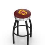 Arizona State University 25-Inch Swivel Backless Counter Stool w/ Black Wrinkle Finish, Single-Ring Base, 2.75-Inch Chrome Ribbed Ring, 2.5-Inch Cushion Seat (Sparky Logo) 3 Arizona State University 25-Inch Swivel Backless Counter Stool w/ Black Wrinkle Finish, Single-Ring Base, 2.75-Inch Chrome Ribbed Ring, 2.5-Inch Cushion Seat (Sparky Logo)