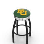 Baylor University 25-Inch Swivel Backless Counter Stool w/ Black Wrinkle Finish, Single-Ring Base, 2.75-Inch Chrome Ribbed Ring, 2.5-Inch Cushion Seat 3 Baylor University 25-Inch Swivel Backless Counter Stool w/ Black Wrinkle Finish, Single-Ring Base, 2.75-Inch Chrome Ribbed Ring, 2.5-Inch Cushion Seat