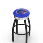 Boise State University 25-Inch Swivel Backless Counter Stool w/ Black Wrinkle Finish, Single-Ring Base, 2.75-Inch Chrome Ribbed Ring, 2.5-Inch Cushion Seat 3 Boise State University 25-Inch Swivel Backless Counter Stool w/ Black Wrinkle Finish, Single-Ring Base, 2.75-Inch Chrome Ribbed Ring, 2.5-Inch Cushion Seat