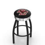 Boston College 25-Inch Swivel Backless Counter Stool w/ Black Wrinkle Finish, Single-Ring Base, 2.75-Inch Chrome Ribbed Ring, 2.5-Inch Cushion Seat 3 Boston College 25-Inch Swivel Backless Counter Stool w/ Black Wrinkle Finish, Single-Ring Base, 2.75-Inch Chrome Ribbed Ring, 2.5-Inch Cushion Seat