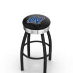 Grand Valley State University 30-Inch Swivel Backless Bar Stool w/ Black Wrinkle Finish, Single-Ring Base, 2.75-Inch Chrome Ribbed Ring, 2.5-Inch Cushion Seat 3 Grand Valley State University 30-Inch Swivel Backless Bar Stool w/ Black Wrinkle Finish, Single-Ring Base, 2.75-Inch Chrome Ribbed Ring, 2.5-Inch Cushion Seat