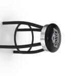 Los Angeles Kings 30-Inch Swivel Backless Bar Stool w/ Black Wrinkle Finish, Single-Ring Base, 2.75-Inch Chrome Ribbed Ring, 2.5-Inch Cushion Seat