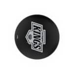 Los Angeles Kings 30-Inch Swivel Backless Bar Stool w/ Black Wrinkle Finish, Single-Ring Base, 2.75-Inch Chrome Ribbed Ring, 2.5-Inch Cushion Seat