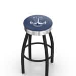 US Naval Academy 25-Inch Swivel Backless Counter Stool w/ Black Wrinkle Finish, Single-Ring Base, 2.75-Inch Chrome Ribbed Ring, 2.5-Inch Cushion Seat 3 US Naval Academy 25-Inch Swivel Backless Counter Stool w/ Black Wrinkle Finish, Single-Ring Base, 2.75-Inch Chrome Ribbed Ring, 2.5-Inch Cushion Seat