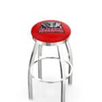 University of Alabama 36-Inch Swivel Backless Extra Tall Bar Stool w/ Chrome Finish, Single-Ring Base, 2-Inch Chrome Ring, 2.5-Inch Cushion Seat (Elephant Logo)