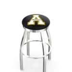Appalachian State University 30-Inch Swivel Backless Bar Stool w/ Chrome Finish, Single-Ring Base, 2-Inch Chrome Ring, 2.5-Inch Cushion Seat 3 Appalachian State University 30-Inch Swivel Backless Bar Stool w/ Chrome Finish, Single-Ring Base, 2-Inch Chrome Ring, 2.5-Inch Cushion Seat