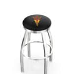 Arizona State University 25-Inch Swivel Backless Counter Stool w/ Chrome Finish, Single-Ring Base, 2-Inch Chrome Ring, 2.5-Inch Cushion Seat (Pitchfork Logo) 3 Arizona State University 25-Inch Swivel Backless Counter Stool w/ Chrome Finish, Single-Ring Base, 2-Inch Chrome Ring, 2.5-Inch Cushion Seat (Pitchfork Logo)