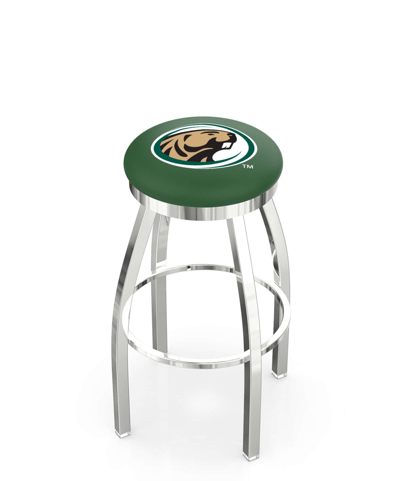 Bemidji State University 25-Inch Swivel Backless Counter Stool w/ Chrome Finish, Single-Ring Base, 2-Inch Chrome Ring, 2.5-Inch Cushion Seat 1 Bemidji State University 25-Inch Swivel Backless Counter Stool w/ Chrome Finish, Single-Ring Base, 2-Inch Chrome Ring, 2.5-Inch Cushion Seat