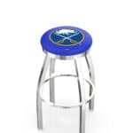 Buffalo Sabres 36-Inch Swivel Backless Extra Tall Bar Stool w/ Chrome Finish, Single-Ring Base, 2-Inch Chrome Ring, 2.5-Inch Cushion Seat 3 Buffalo Sabres 36-Inch Swivel Backless Extra Tall Bar Stool w/ Chrome Finish, Single-Ring Base, 2-Inch Chrome Ring, 2.5-Inch Cushion Seat