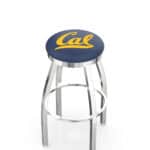 University of California 36-Inch Swivel Backless Extra Tall Bar Stool w/ Chrome Finish, Single-Ring Base, 2-Inch Chrome Ring, 2.5-Inch Cushion Seat