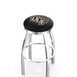 University of Central Florida 36-Inch Swivel Backless Extra Tall Bar Stool w/ Chrome Finish, Single-Ring Base, 2-Inch Chrome Ring, 2.5-Inch Cushion Seat