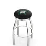 Dallas Stars 36-Inch Swivel Backless Extra Tall Bar Stool w/ Chrome Finish, Single-Ring Base, 2-Inch Chrome Ring, 2.5-Inch Cushion Seat 3 Dallas Stars 36-Inch Swivel Backless Extra Tall Bar Stool w/ Chrome Finish, Single-Ring Base, 2-Inch Chrome Ring, 2.5-Inch Cushion Seat