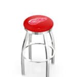 Detroit Red Wings 36-Inch Swivel Backless Extra Tall Bar Stool w/ Chrome Finish, Single-Ring Base, 2-Inch Chrome Ring, 2.5-Inch Cushion Seat 3 Detroit Red Wings 36-Inch Swivel Backless Extra Tall Bar Stool w/ Chrome Finish, Single-Ring Base, 2-Inch Chrome Ring, 2.5-Inch Cushion Seat
